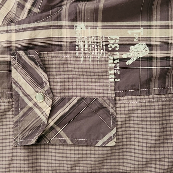 3/$20 ProjekRaw Gray Plaid Design Button-Up Shirt - Picture 4 of 12